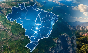 Mapa de atendimento no Brasil